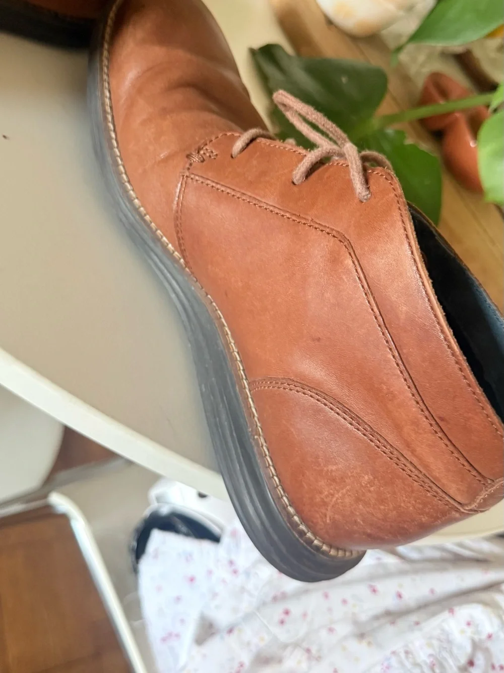 Cole haan Men's Brown Leather Lace-Up Boots